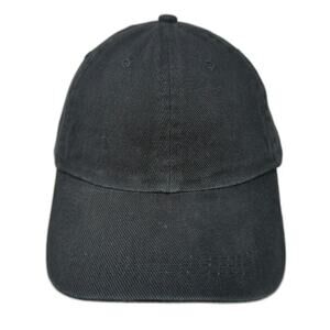 Apollo Baseball Cap Black One Size Slideback Strap Unstructured Blank Plain Hat
